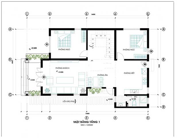 Mẫu biệt thự nhà vườn 2 tầng mái thái